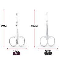 Outils de maquillage professionnels de vente chaude ciseaux émoussés de sécurité en acier inoxydable ciseaux à cheveux de nez à pointe ronde et droite