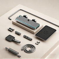 Ensemble de robinetterie de douche intelligent gris en aluminium spatial et laiton, thermostatique, céramique, finition chrome brossé, avec fonction pluie, pour salle de bain, robinet numérique