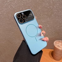 Coque de téléphone portable pour iPhone 17 Pro Max, design dessin animé, grande fenêtre, toucher mat, sensation avancée, support magnétique à anneau