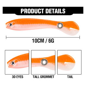 Isca de pesca biônica macia para peixes de lama, isca de pesca artificial de plástico macio para simulação de 6g/10cm - Product Image 4