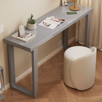 Bureau double en bois massif au design simple avec étagère, montage facile, banc de travail commercial pour usage de bureau