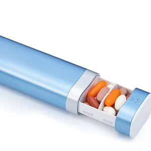 Lightweight <b>Drawer</b> Type Weekly Medicine Organizer with Snap Lids Portable Pill <b>Storage</b> Case - Product Image 1