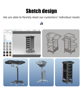 Carrito <span class=keywords><strong>de</strong></span> Salón Rosado con Cerradura y Cajones para Peluquería y Barbería, Organizador <span class=keywords><strong>de</strong></span> Almacenamiento <span class=keywords><strong>de</strong></span> Múltiples Niveles - Product Image 6