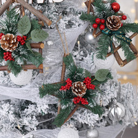 Décorations de Noël suspendues Édition Économique Style Européen Accessoires pour Arbre de Noël Étoile Maison Boule de Pin Branche