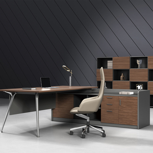 Mesa DE OFICINA DE MADERA Escritorio ejecutivo Único CEO Mesa ejecutiva Muebles Escritorio DE TRABAJO Escritorio de oficina en forma de L - Product Image 4