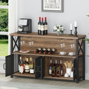 Meuble de rangement <span class=keywords><strong>à</strong></span> vin sur mesure OEM avec buffet et console pour <span class=keywords><strong>salle</strong></span> <span class=keywords><strong>à</strong></span> <span class=keywords><strong>manger</strong></span>, compartiments de table polyvalents - Product Image 6