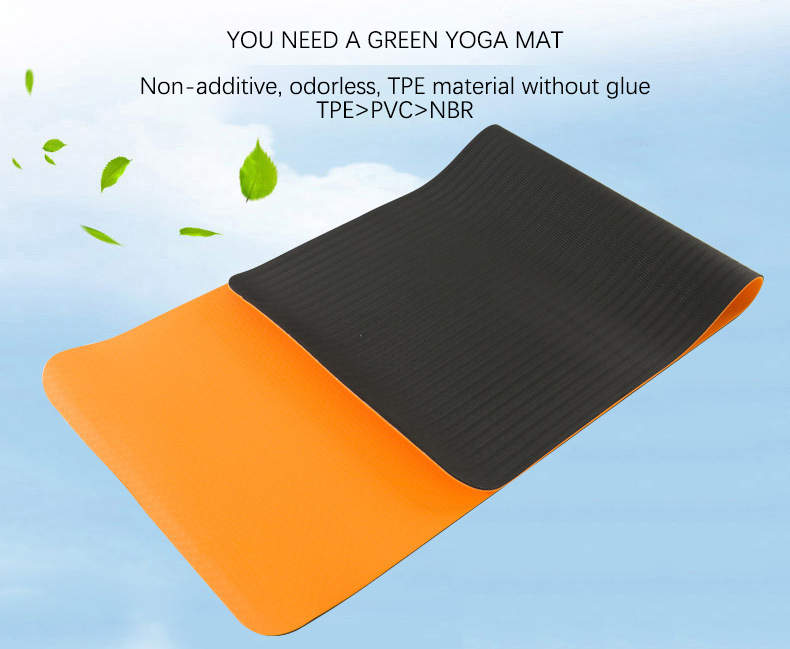 Gym Pilates Yoga Tpe Rubber Thick Fitness Mat Anti Slip Custom Logo 2