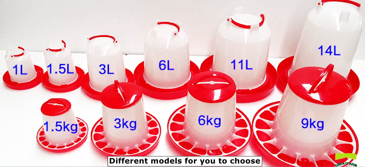 chicken feeders yellow or red High Quality automatic chicken feeders for 1.5kg 3kg 6kg 9kg chicken feeders and drinker
