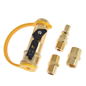Copper Propane Conversion <b>Adapter</b> With Valve 1/4 In Gas Cylinder Connector Set - Product Image 1