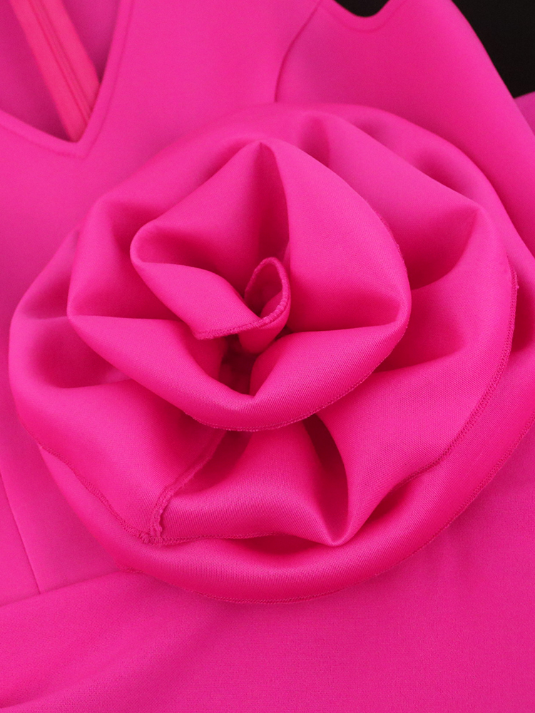 Party Sexy V Neck Sleeveless New Ruffles Flower Woman Cocktail Dresses