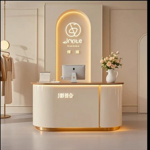 Mostrador de Recepción Estético con Luz LED Blanca para Punto de Venta y Recepción Comercial - Product Image 3