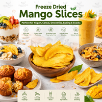 Gefreeze-droogde mangopoeder, gefreeze-droogde mangoschijfjes, gefreeze-droogde mangoblokjes