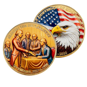 Vorvermaltes Souvenir zum 250. Jahrestag der Gründung 1776-2026: Deklaration der Unabhängigkeit, Retro-Adler-Metallkunstwerk - Product Image 1