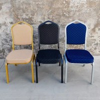 Chaise de banquet durable en métal argenté avec cadre veiné et tissu noir pour mariage, fête, hôtel, cuisine, salle à manger - Vente en gros