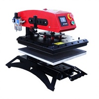 Mesin Press Panas Pneumatik Rotary Langsung dari Pabrik, Desain Swing Away, Kontroler Digital, Printer Flatbed Otomatis untuk Kaos