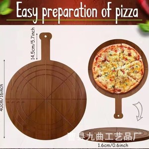Tabla para pizza de madera de acacia redonda de 2.0 cm de grosor con asa para uso doméstico, tablas de cortar - Product Image 4