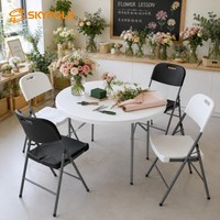 Chaise pliante commerciale en métal et table haute en plastique pour mariage et fête – Tables et chaises en plastique en gros