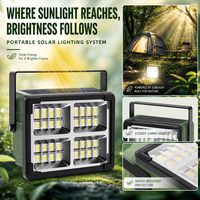 Projecteur solaire 50W, 4000mAh, 32 puces LED, autonomie de 6 à 27 heures, luminosité réglable, 2 ampoules avec panneau solaire, sortie USB
