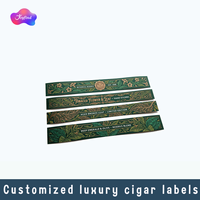 Étiquettes et bandes personnalisées de luxe pour cigares, imprimées en gros, avec adhésif puissant, impression à chaud dorée, emballage durable de haute qualité