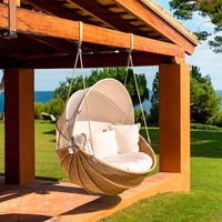 Meubles d'extérieur, lit suspendu de jardin, chaise en rotin en forme d'œuf, canapé, balançoire de toit, balançoire de patio