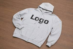 Sudadera con capucha extragrande para hombre, con cremallera, de algodón French Terry, con estampado de letras, estilo casual y urbano. - Product Image 3