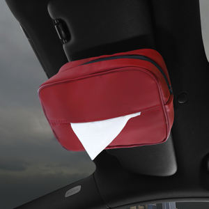 Distributeur de mouchoirs de voiture en cuir de luxe YECAI avec boîte à serviettes antidérapante pour l'intérieur du véhicule, installation facile, accessoires d'organisation de voiture - Product Image 5