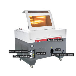 Machine de gravure et de découpe <span class=keywords><strong>laser</strong></span> 60W 80W 100 de haute précision 9060 CO2 refroidi à l'eau cuir PVC artisanat équipement de traitement de cadeaux - Product Image 5