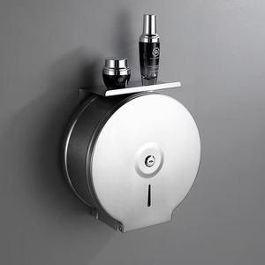 Dispensador de <span class=keywords><strong>Papel</strong></span> <span class=keywords><strong>Higiénico</strong></span> Jumbo de Acero Inoxidable, Impermeable, Montado en la Pared, con Repisa para Teléfono - Product Image 1