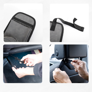 Organisateur de siège latéral pour voiture YECAI, boîte à mouchoirs intégrée et sac de rangement, grande capacité, distributeur de serviettes sans bourrage - Product Image 5