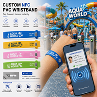 Bracelet NFC RFID personnalisé étanche pour parcs d'attractions, parcs aquatiques, stations de ski, accès aux billets, paiement, impression de logo QR