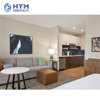 Ensemble de chambre d'hôtel Staybridge Suites en bois de chêne moderne MDF, lit king-size personnalisé, literie en cuir écologique réglable, 3-5 étoiles