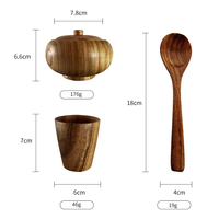 Bol de cuisson en bois entier recouvert de bois, de style japonais et coréen, vaisselle de table, tasse d'acacia, cuillère