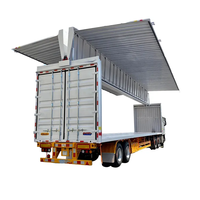 Heavy Duty Trois Essieux Boîte En Aluminium Corps Fermé Camion Remorque Van Remorque Camion Corps Aile Latérale Van à Vendre Van Remorque