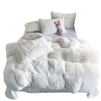 Super Shaggy corail polaire chaud confortable princesse ensemble de literie vison velours couette/housse de couette ensemble lit couette couverture taies d'oreiller