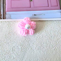 Nouveaux produits 2026 : Fleurs gonflées de 4,5 cm avec perles, accessoires de crochet DIY, accessoires vestimentaires à moins d'un dollar L02