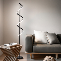 Nouvelle lampe sur pied moderne en aluminium avec design tourbillon unique pour chambre à coucher et salon