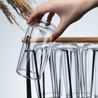 Tasse à café/thé en verre borosilicate à double paroi, fabriquée à la main, personnalisée, isolée thermiquement, transparente, pour boissons chaudes et froides
