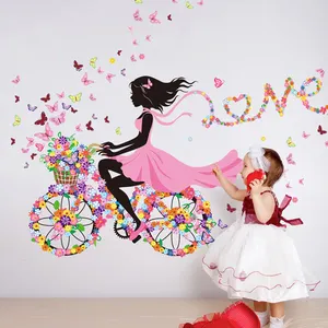 Rimovibile autoadesivo per la casa design pvc 3d bici <span class=keywords><strong>adesivi</strong></span> <span class=keywords><strong>da</strong></span> <span class=keywords><strong>parete</strong></span> ragazza - Product Image 2