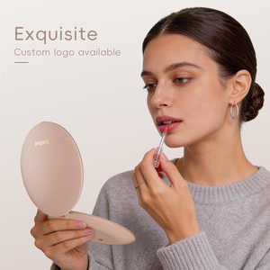 Miroir compact portable à double grossissement 1X 10X avec éclairage LED, pliable, pour voyage, miroir cosmétique, logo personnalisé - Product Image 2