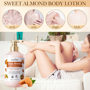 SADOER 500 ml Lait Corporel Crème Hydratante Parfumée Amande Douce Naturelle Soin Blanchissant Visage et Corps - Product Image 3