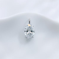 Collana da Donna in Oro Bianco 18K con Diamante Coltivato in Laboratorio, Pendente a Goccia a Tre Griffe, Minimalista, Semplice, Fresco e Versatile