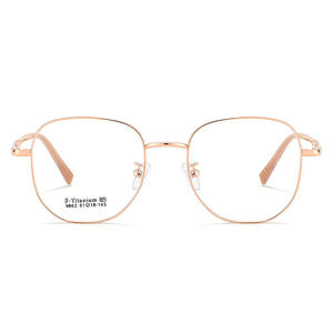 Montures de lunettes rondes en titane bêta 9863 pour femmes, taille moyenne, verres en PC - Product Image 2