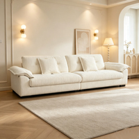 Ensemble de canapés en chenille couleur unie au design moderne, forme carrée, rembourrage en éponge, idéal pour villa, durable et avec pieds métalliques réglables