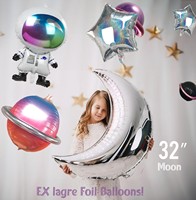 Kit de guirlande de ballons spatiaux personnalisés avec lune et étoiles, ballons planétaires 4D DIY pour les fournitures de fête d'anniversaire des enfants