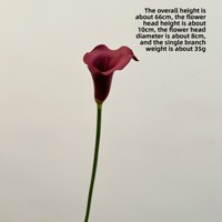 Hanyang Kunstbloemen PU Maanvormige Halvemaan Calla Lelie Handgevoelde Kunstbloemen Design Bloemstuk Decoratie Enkelstuk