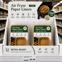 [Collection Premium] 150 doublures carrées pour friteuse à air de 5 pouces - 38 g/m² en pâte de bois vierge, résistantes à la graisse et à l'eau, pour la cuisson professionnelle du pain