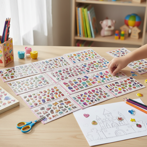 Adesivi di Carta 3D Lucidi e Gonfiati con Cartoni Animati, Impermeabili, Fustellati, Design Divertenti, Confezione Assortita per Lavoretti per Bambini e Decorazioni Festive - Product Image 3