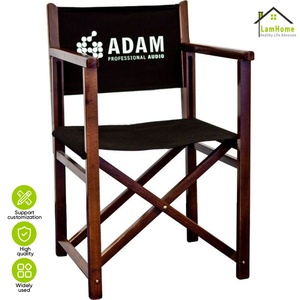 Silla de director plegable de lona y madera dura china negra, ideal para eventos de marca, exposiciones y conferencias de prensa, precio de venta directa de fábrica. - Product Image 1