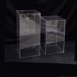 Pilier carré transparent pour fête d'anniversaire Piédestal Colonnes décoratives pour anniversaire de mariage Support carré blanc en acrylique - Product Image 4