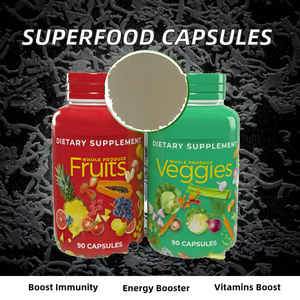 Capsules de complément alimentaire entier pour adultes Superfood Fruits Légumes Suppléments à base de plantes pour le métabolisme Stimuler l'énergie Femmes enceintes - Product Image 3
